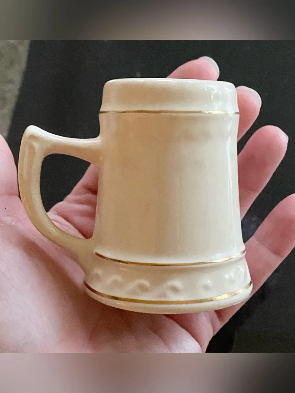 Vtg Harvard University Ceramic Beer Stein Shot Glass Ivy League Small 3” USA
